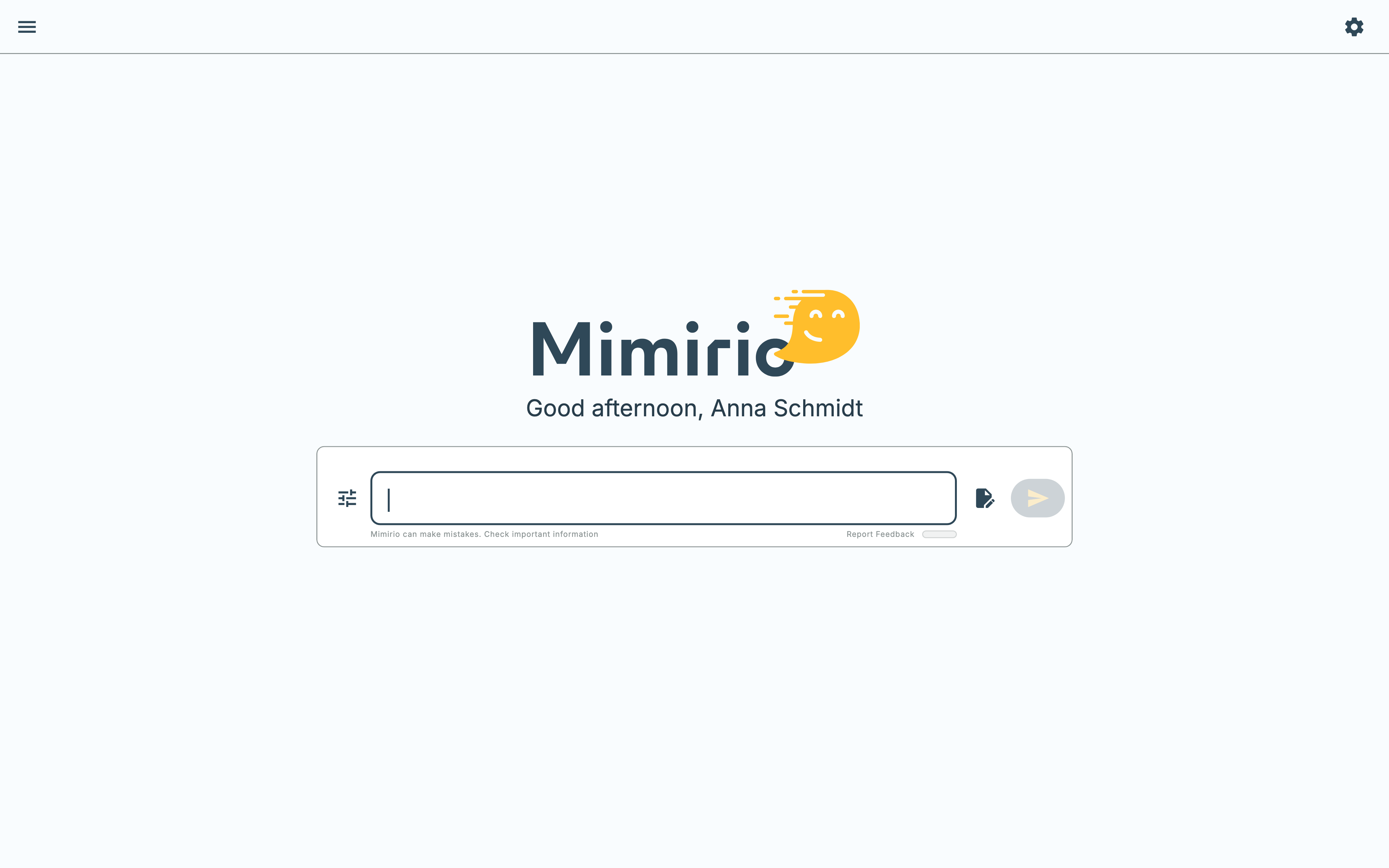 Screenshot der Mimirio App
